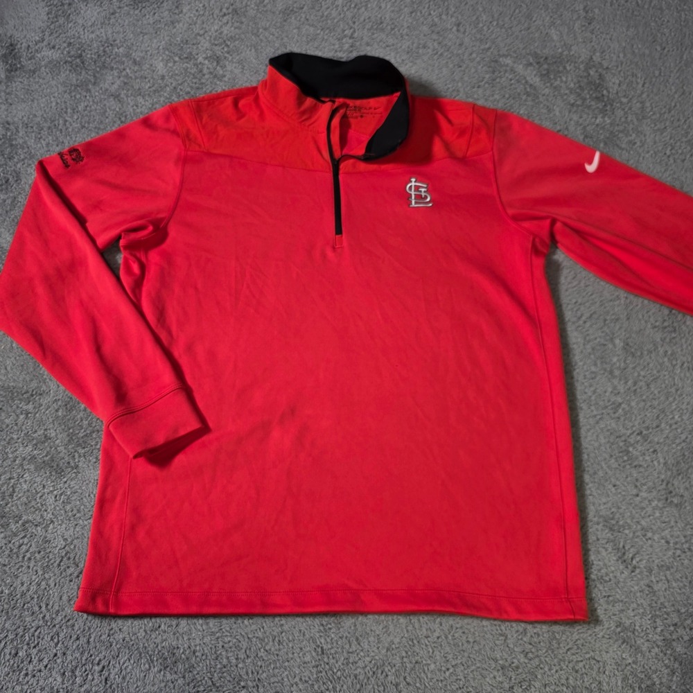 Nike Mens Large Pullover Hot Pink St. Louis Cardinals Dri-FIT‎ 1/4 Zip Golf Top